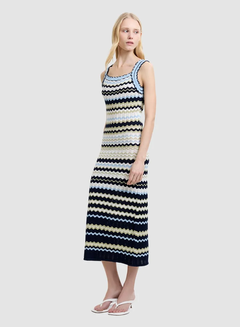 French Connection Striped London Knit Midi Dress